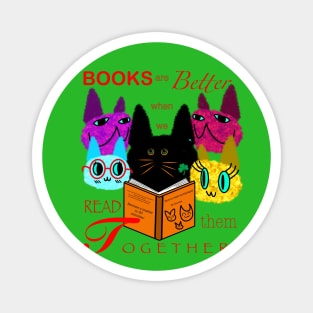 Fuzzy Cats Reading Together Magnet